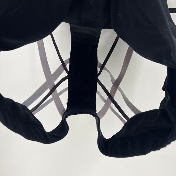 Fabletics Black Sports Bra Racer Back Cross Straps Purple Gray Women's 2XL - Picture 7 of 7